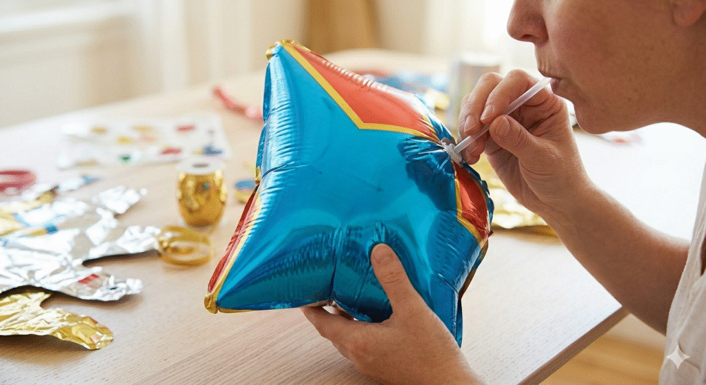 How to Inflate Foil Balloons with Straw 