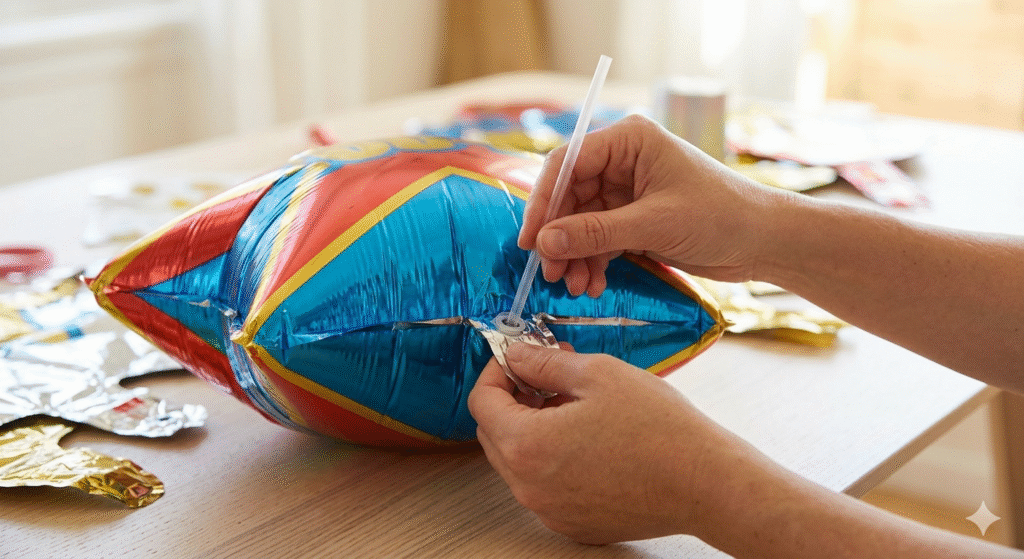 How to Inflate Foil Balloons with Straw 